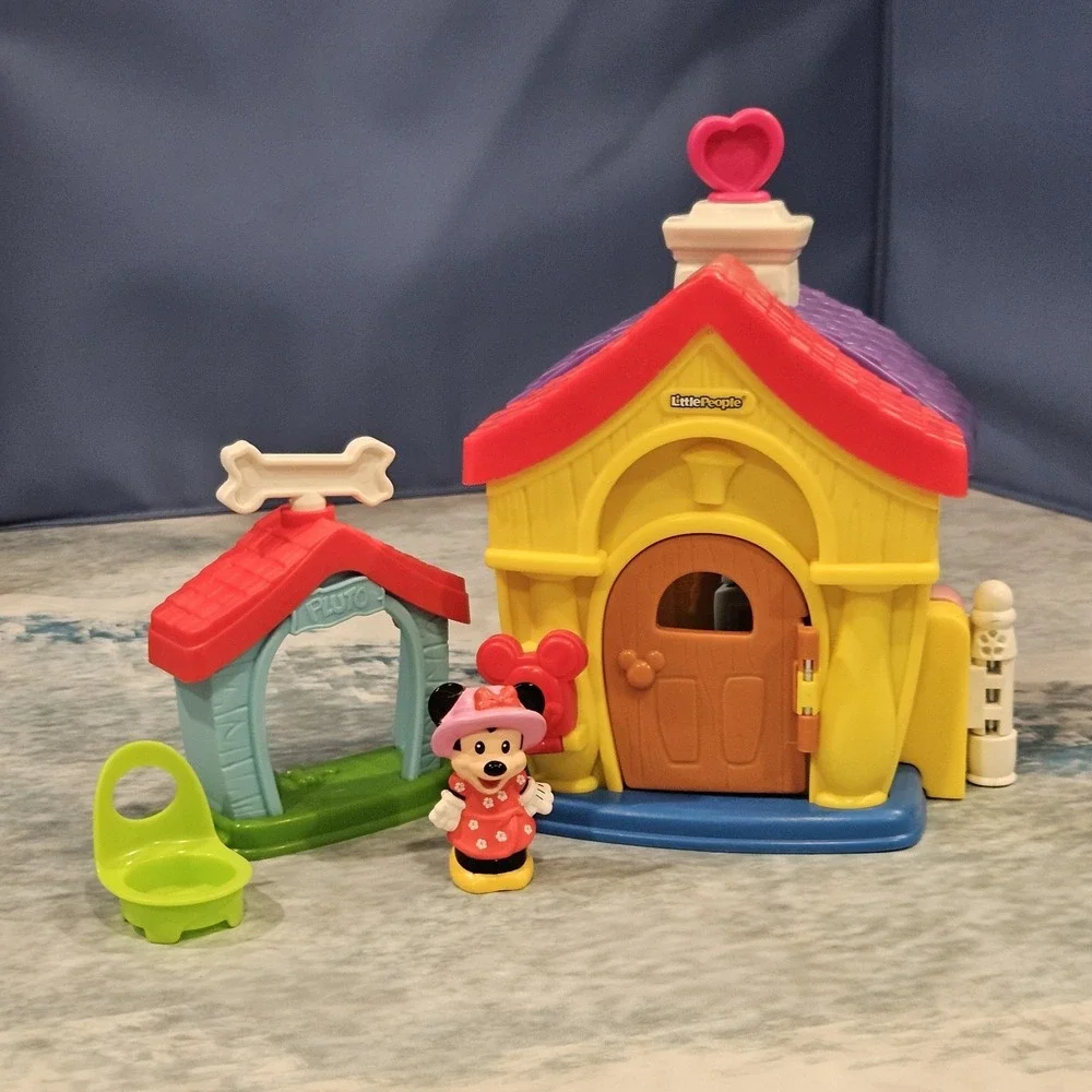 Fisher Price Little People Disney Minnie Mouse House Playset Airplane Figure Lot